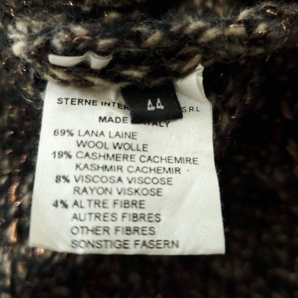 Lorena Antoniazzi Wool Cashmere Blend Zip Front Mock Neck Marled Knit Sweater 44 - Picture 7 of 7